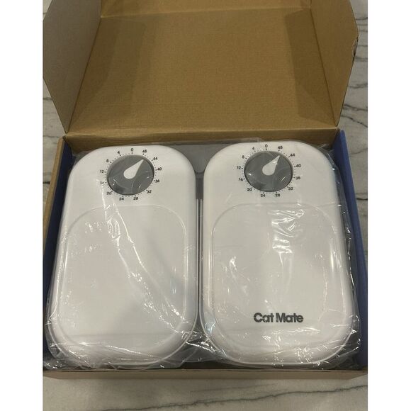 Closer Pets Cat Mate C200 2 Bowl‎ Automatic Pet Feeder - White NEW OPEN BOX - Picture 1 of 6
